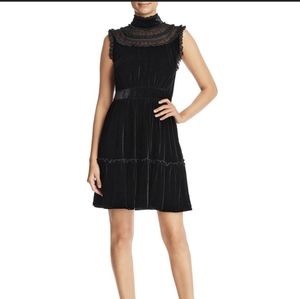 Black Kate Spade Velvet Dress with Lace Collar